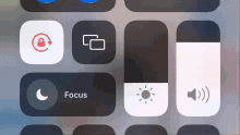 a screen shot of a phone with a focus button in the middle