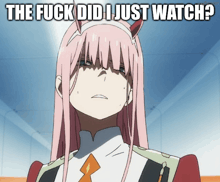 a picture of a girl with the words " the fuck did i just watch " on the bottom