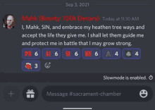 a screenshot of a message from mahk bounty 100k denars today at 11:10 am