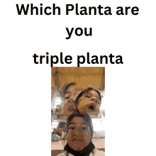 a picture of a girl with the words " which planta are you triple planta "