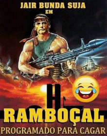 a poster for a movie called rambocal with a laughing smiley face