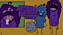 a cartoon character with a speech bubble that says i 'm just being logical