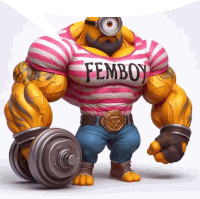 a cartoon character with a shirt that says femboy on it