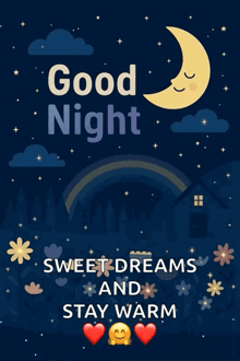 a good night sweet dreams and stay warm poster