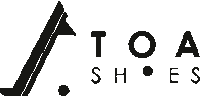 a black and white logo for a shoe company called toa shoes