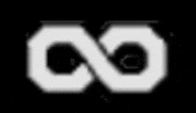 a white infinity symbol with a black background