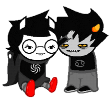 a couple of cartoon characters with one wearing a black shirt with the number 69 on it