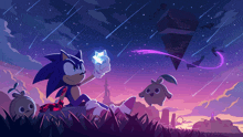 an illustration of sonic the hedgehog with a star in his hand