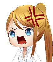 a cartoon girl with a ponytail has an angry look on her face .