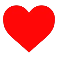 a red heart on a white background that looks like a playing card