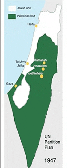 a map of the jewish and palestinian land in 1947