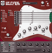 a computer screen shows a guitar with the word slayer on top