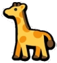 a cartoon drawing of a giraffe with polka dots on it .