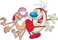 ren and ren from the ren and ren cartoon are standing next to each other