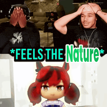 a poster that says feels the nature with a picture of a girl