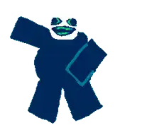 a pixel art drawing of a person with a smiley face on their face