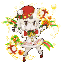 a cartoon drawing of a unicorn wearing a santa hat and holding gifts