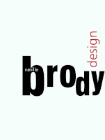 a black and red logo for neville brody