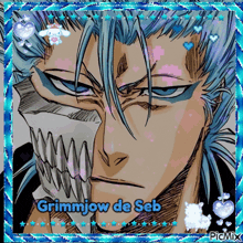a picture of grimmjow de seb with hearts and stars