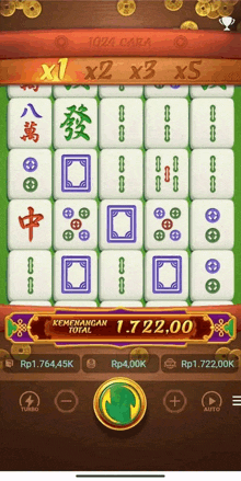 a screenshot of a mahjong game with a prize of 1.722.00