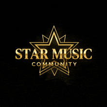 a gold logo for star music community