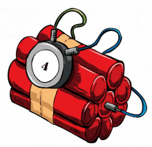 a cartoon drawing of a bomb with a timer on it