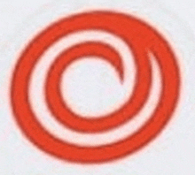 a red and white swirl on a white background