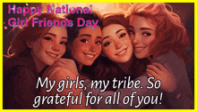 a happy national girl friends day greeting card