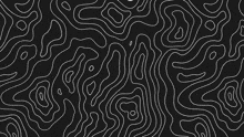 a black background with white lines that look like a topographic map .