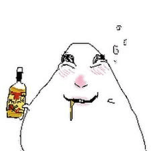 a drawing of a hamster holding a bottle of honey .