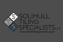 a logo for solihull tiling specialists ltd with a website