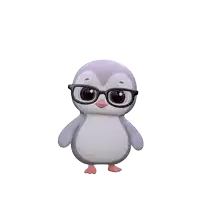 a penguin with glasses and the words it 's tuesday behind it