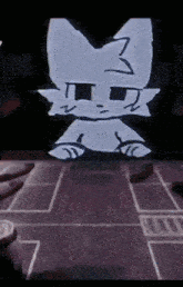 a drawing of a cat with the number 3 on it 's head