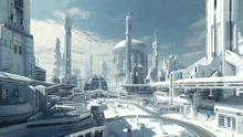 a computer generated image of a futuristic city