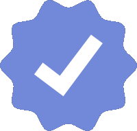 a blue circle with a white check mark inside