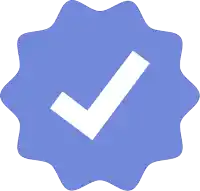 a blue circle with a white check mark inside