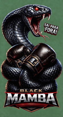 a poster for black mamba shows a snake with boxing gloves