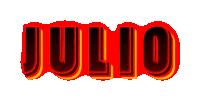 the word julio is written in red and black