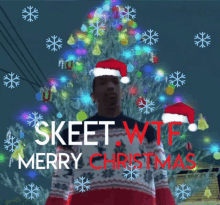 a skeet wtf merry christmas greeting card