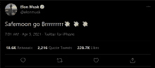 a tweet from elon musk that says safemoon go