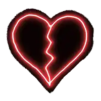 a glowing red heart with a white outline on a white background