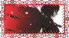 a close up of a person 's face with a red frame around it