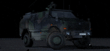 a military vehicle with a license plate that says ' ln ' on it