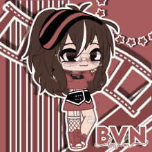 a drawing of a girl with bvn written on the bottom