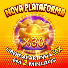 a poster that says nova plataforma on it with a picture of gold coins