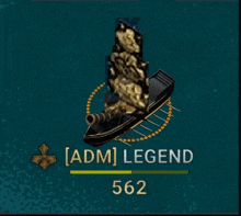 a screenshot of a video game shows a boat with a sail and the words adm legend 562