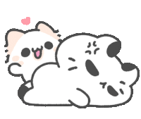 a cat and a dog are laying on top of each other .