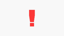 a red exclamation point with a white stripe on a white background