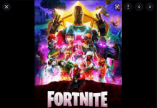 a poster for a video game called fortnite with a bunch of characters on it