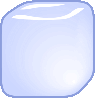 a cartoon ice cube with a blue outline around it